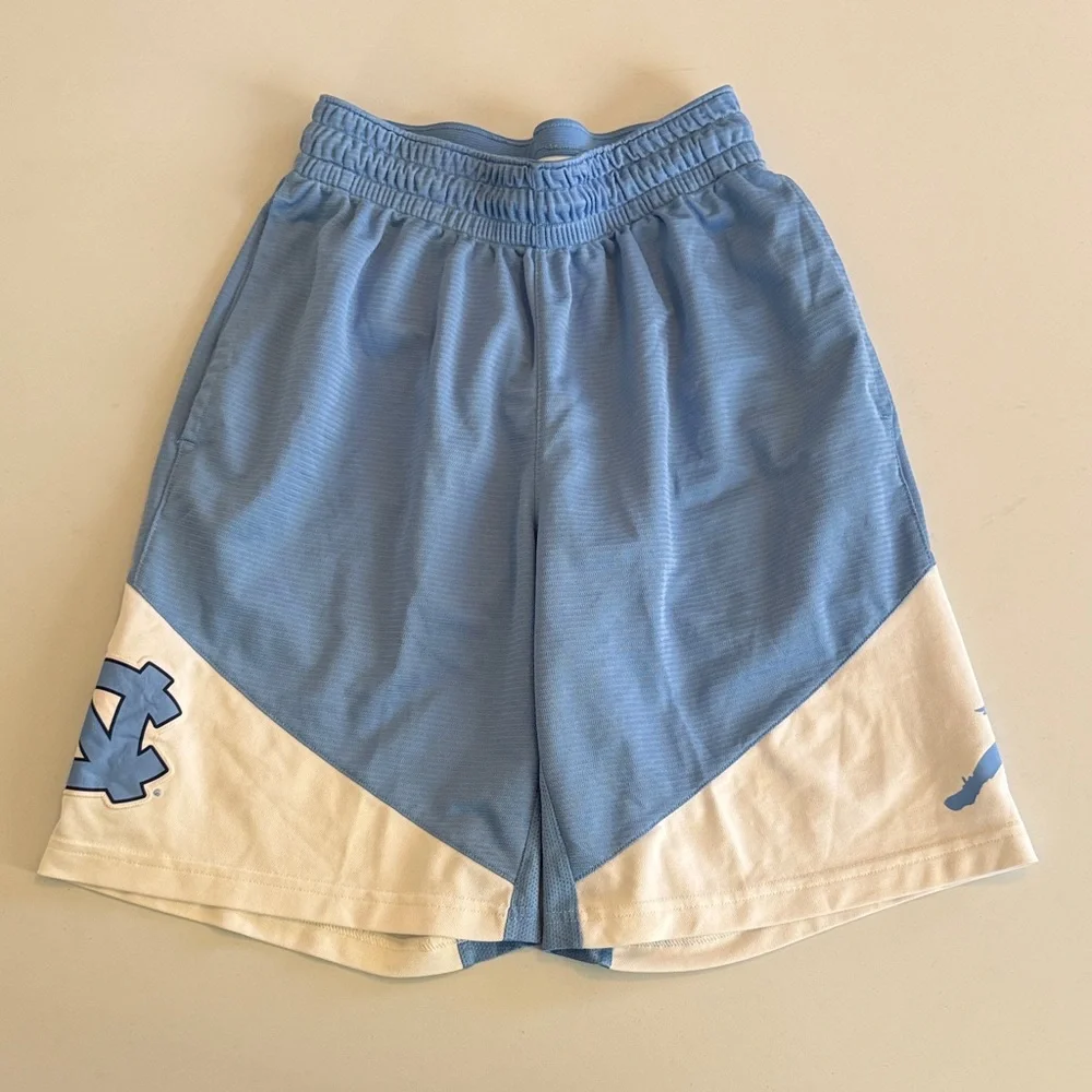 Jordan Men's Blue and White North Carolina Athletic Shorts Size S